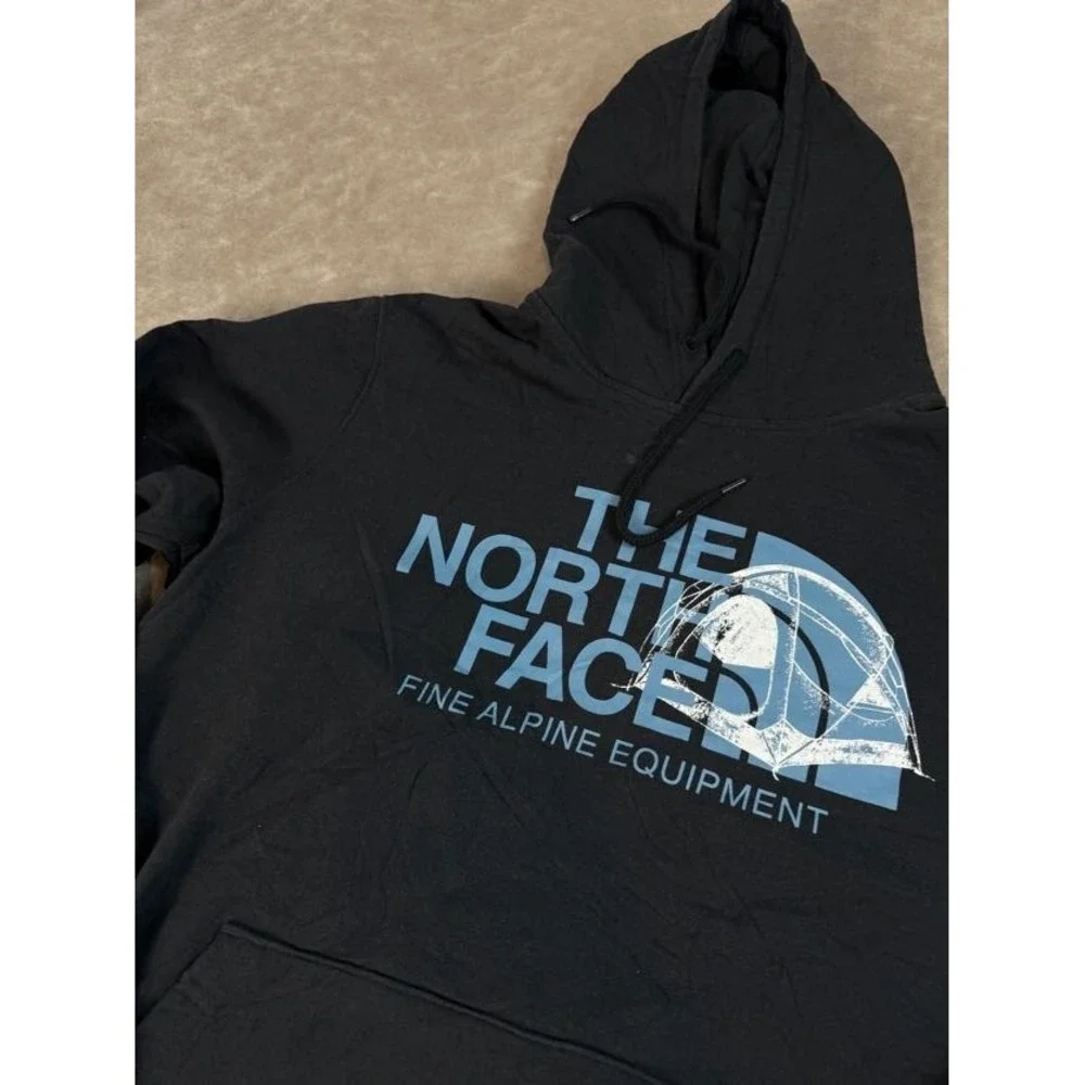The‎ North Face Mens Logo Play Recycled Long Sleeve Pullover Black Hoodie Medium